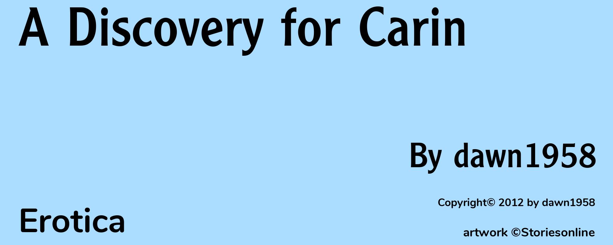 A Discovery for Carin - Cover