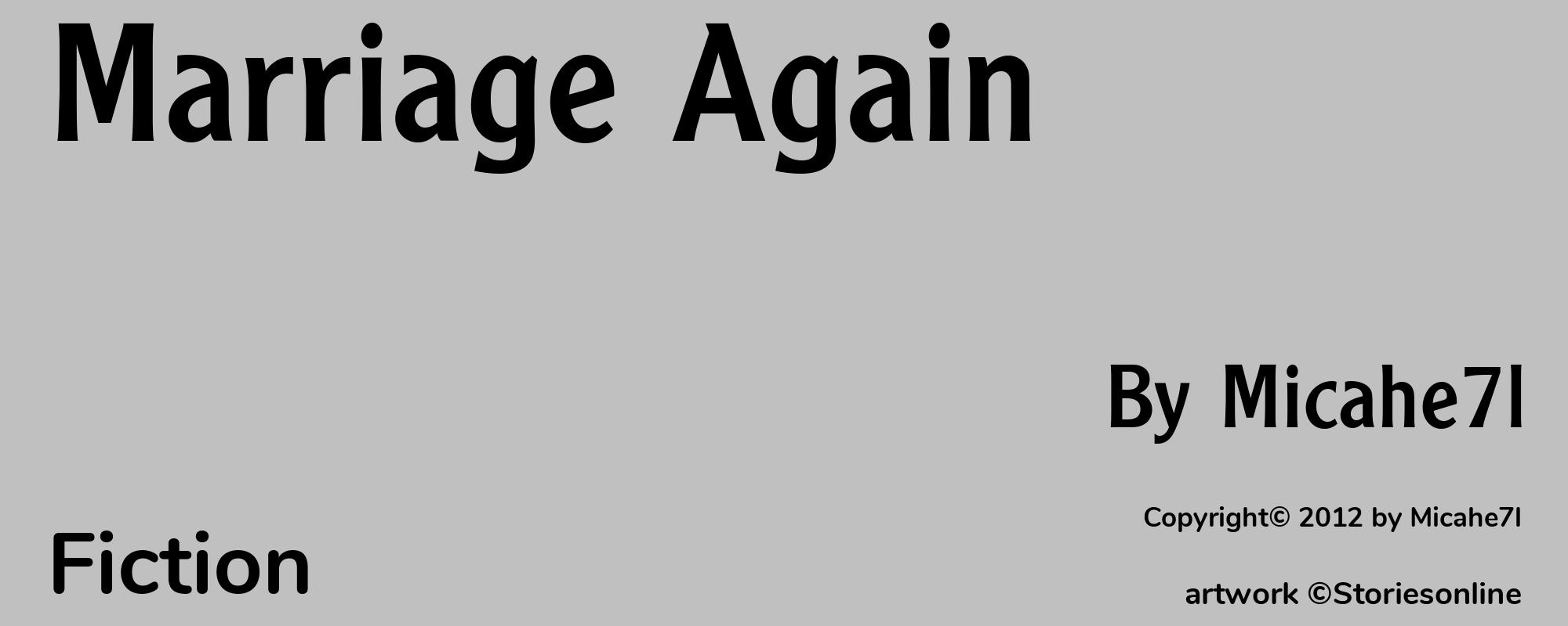 Marriage Again - Cover