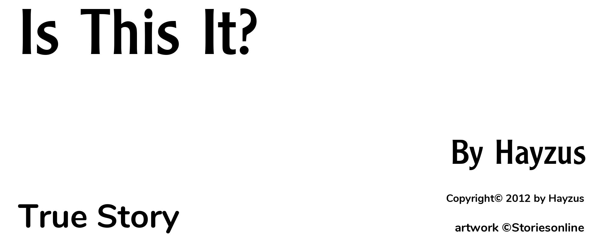 Is This It? - Cover