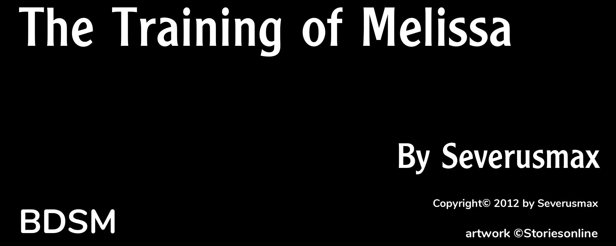 The Training of Melissa - Cover