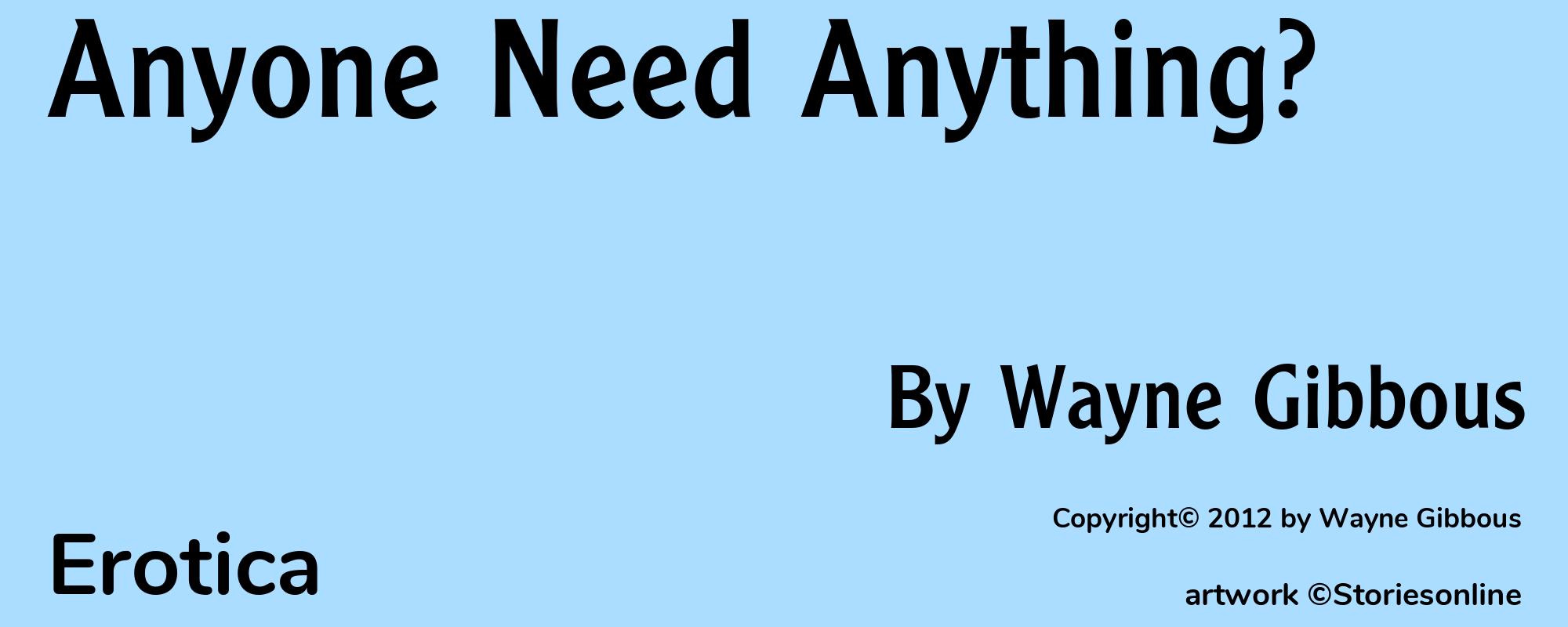 Anyone Need Anything? - Cover