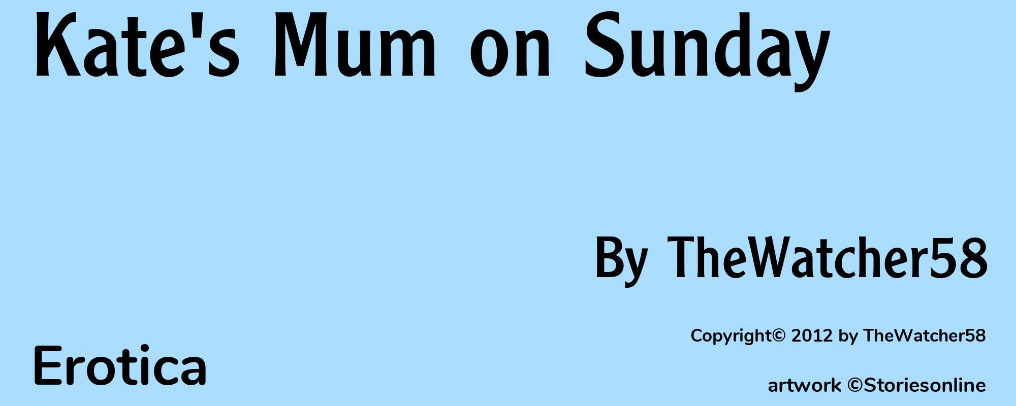 Kate's Mum on Sunday - Cover