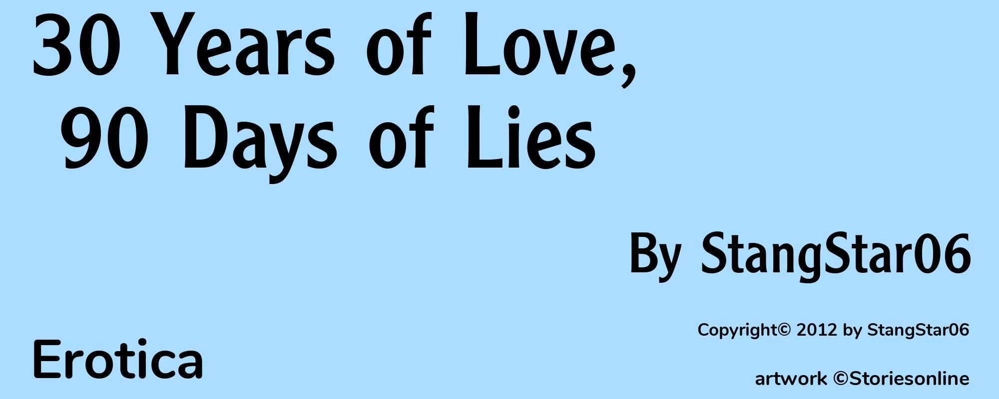 30 Years of Love, 90 Days of Lies - Cover