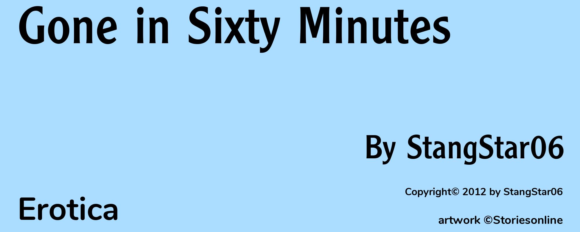 Gone in Sixty Minutes - Cover