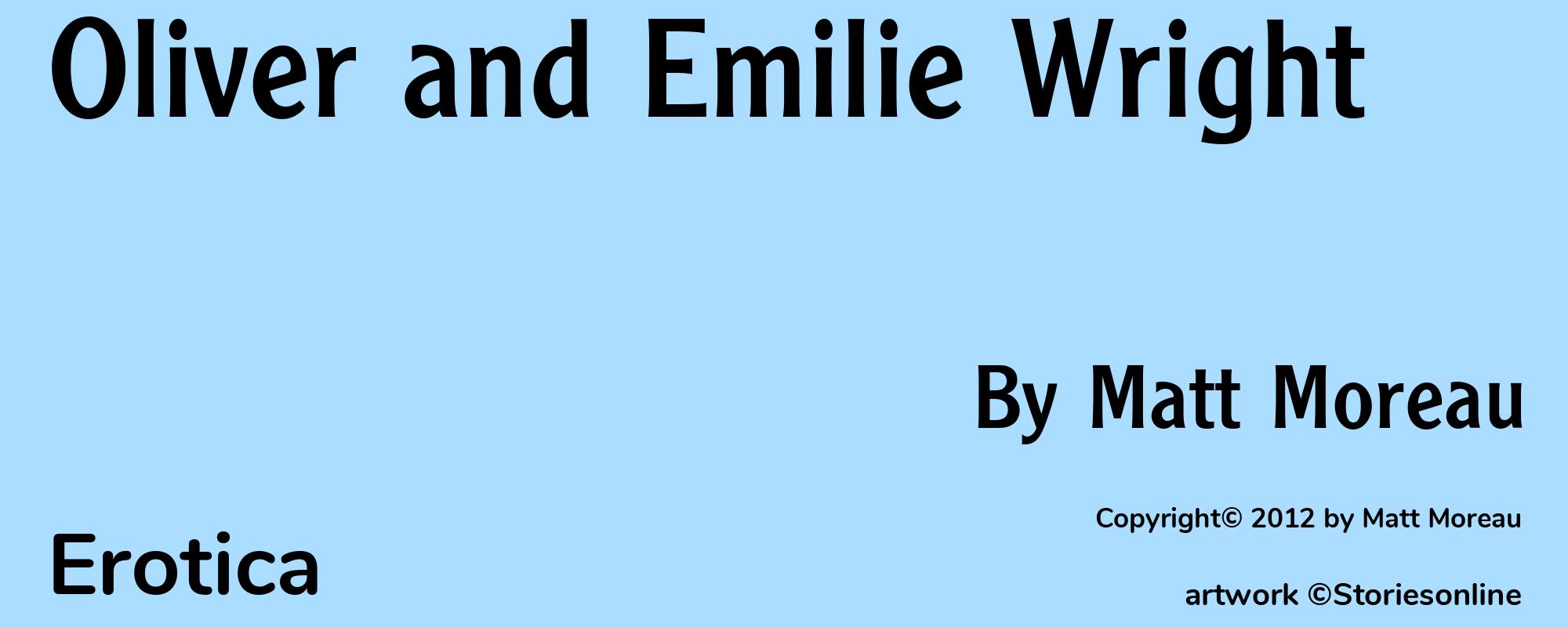 Oliver and Emilie Wright - Cover