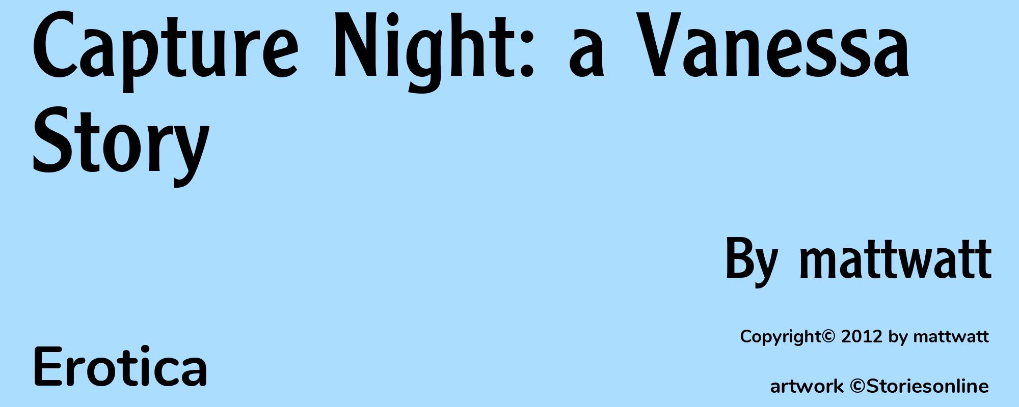 Capture Night: a Vanessa Story - Cover
