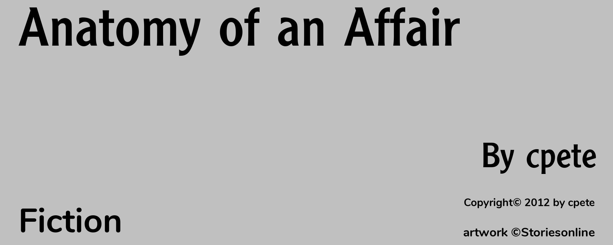 Anatomy of an Affair - Cover