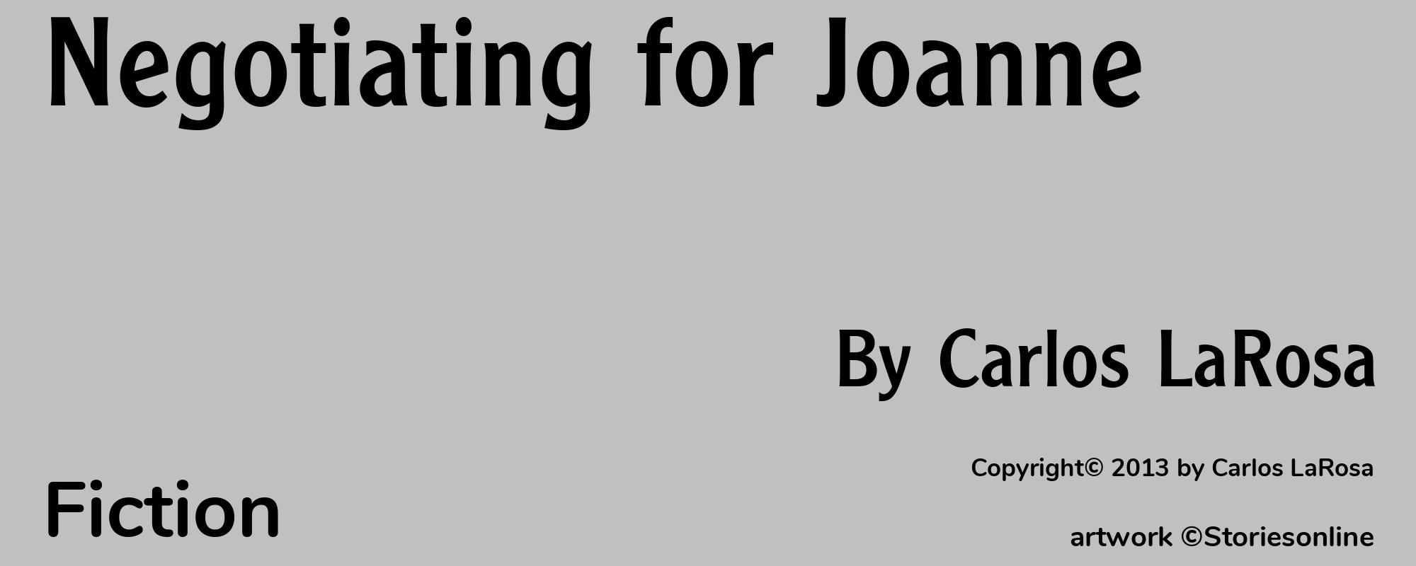Negotiating for Joanne - Cover