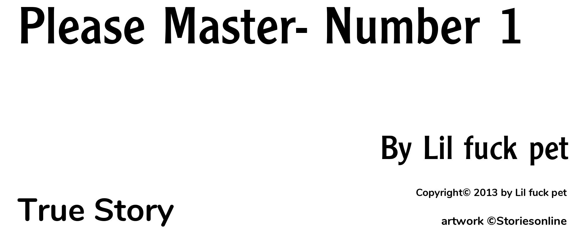 Please Master- Number 1 - Cover