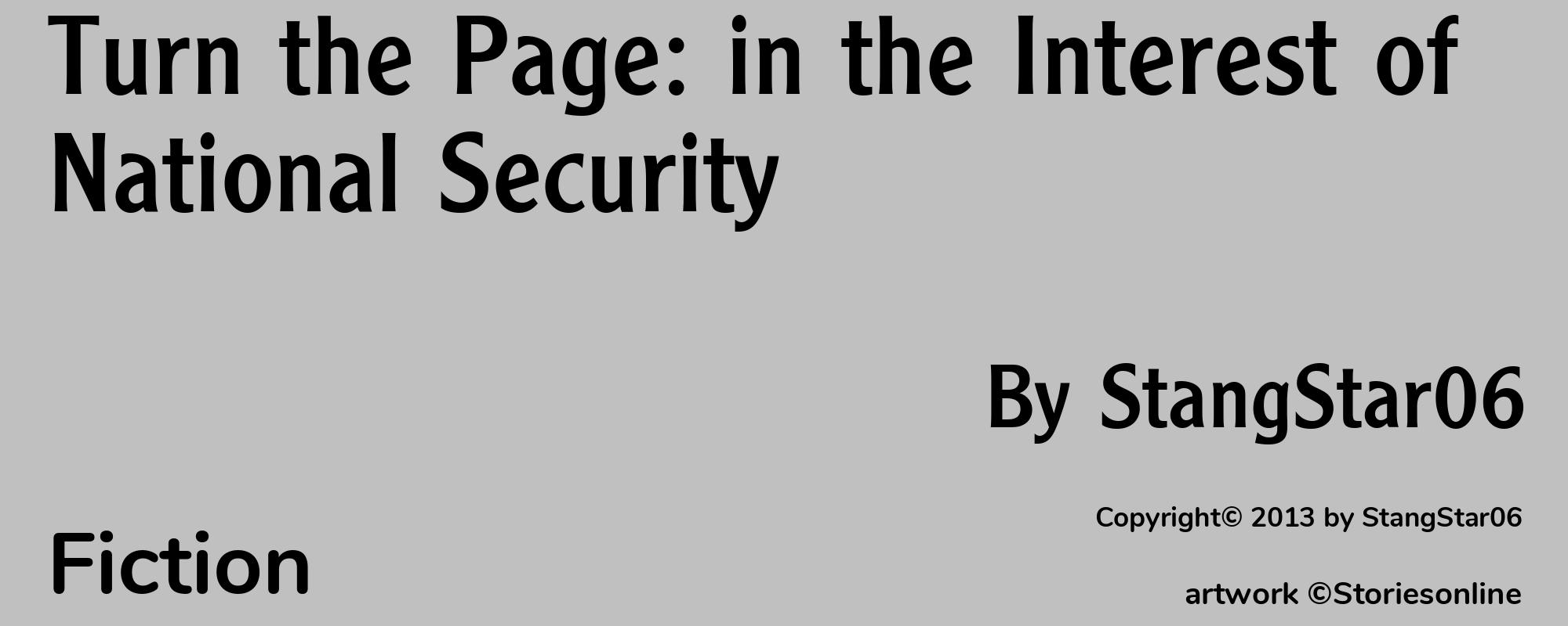 Turn the Page: in the Interest of National Security - Cover