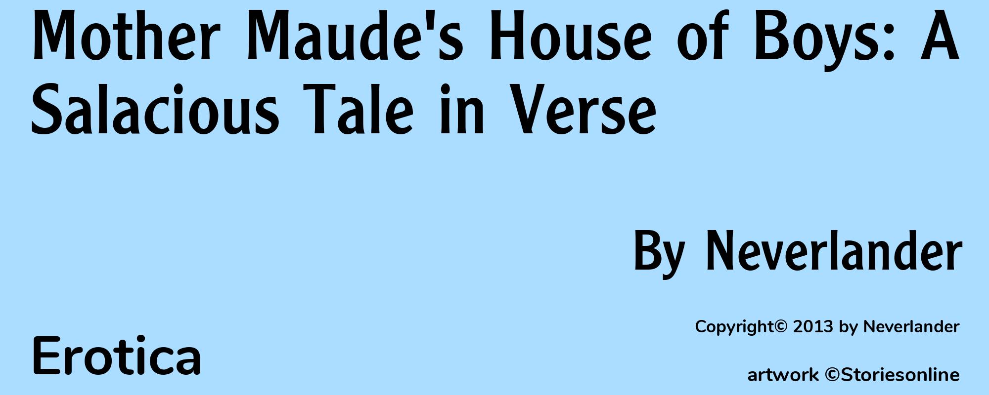 Mother Maude's House of Boys: A Salacious Tale in Verse - Cover
