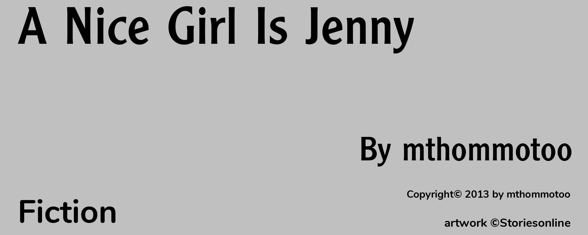 A Nice Girl Is Jenny - Cover