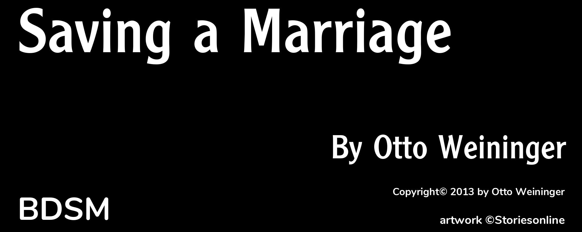 Saving a Marriage - Cover