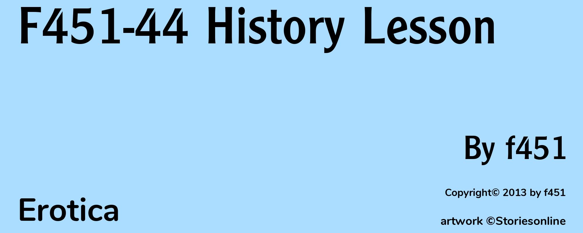 F451-44 History Lesson - Cover