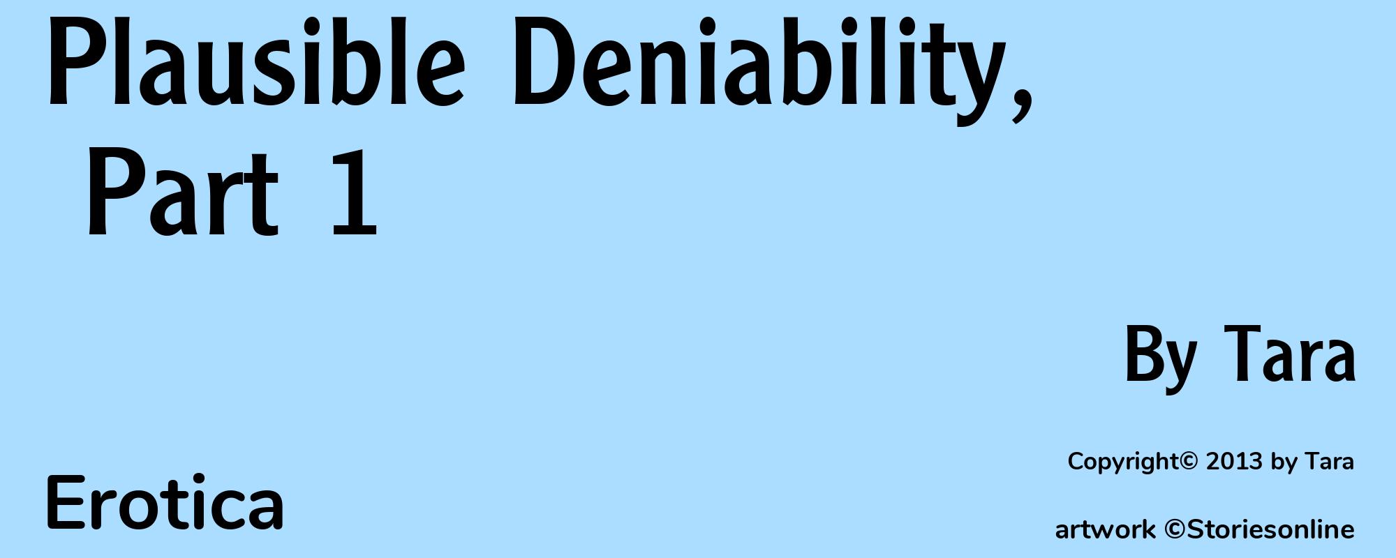 Plausible Deniability, Part 1 - Cover