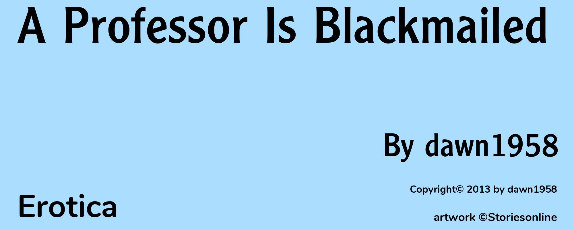 A Professor Is Blackmailed - Cover