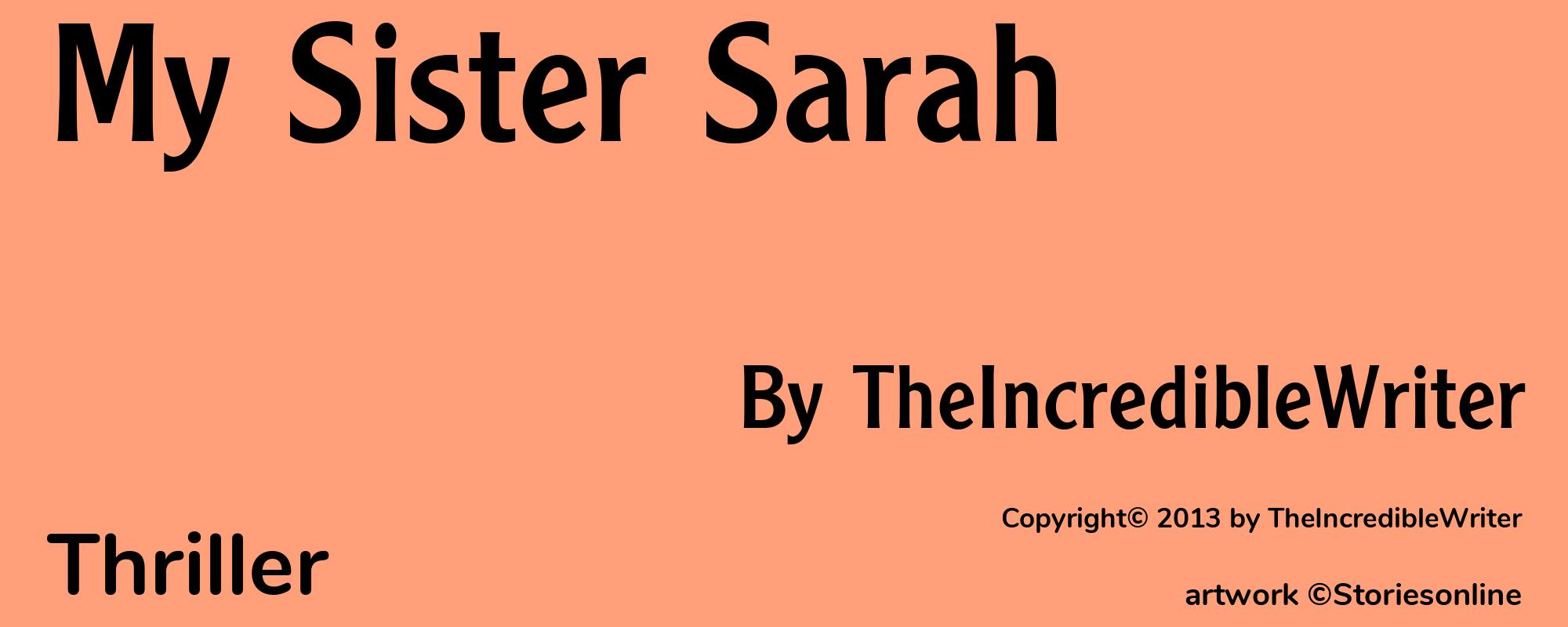 My Sister Sarah - Cover