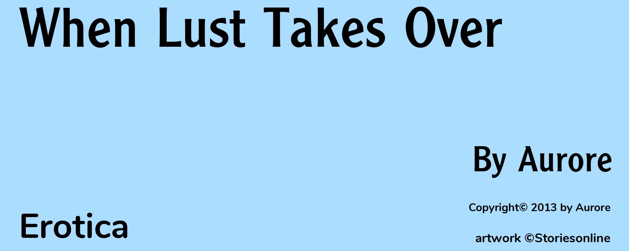 When Lust Takes Over - Cover
