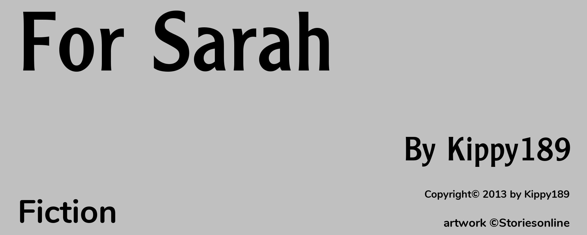 For Sarah - Cover