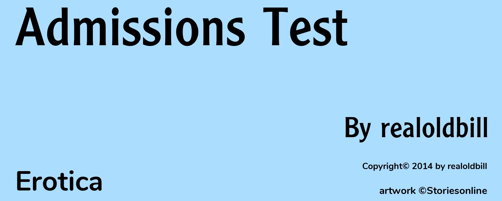Admissions Test - Cover
