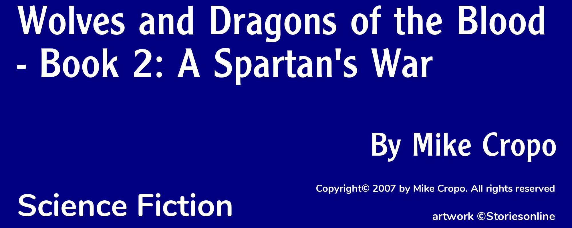 Wolves and Dragons of the Blood - Book 2: A Spartan's War - Cover